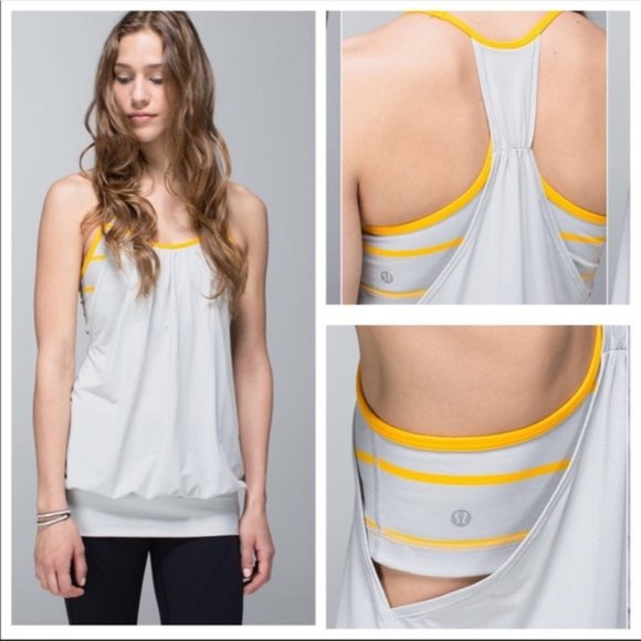 lululemon athletica Tops - LULULEMON No Limits Tank Top Silver Spoon Stripe 8